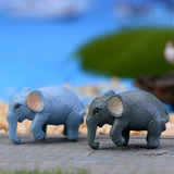 XBJ003 artificial 2 PCS elephant fairy garden miniatures gnomes moss terrariums resin crafts figurines for home garden decor