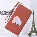 Tide leaf new long section of lychee pattern ladies wallet Korean casual lunch box clutch ladies' leather handbag purse
