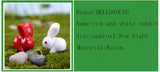 XBJ101 Mini 8pcs Red and white rabbit decor supplies moss micro landscape deco  Garden deco Creative handicrafts
