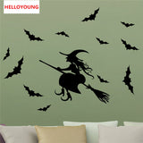 Creative Halloween Witch Wall Stickers Home Decorative Waterproof Wallpapers