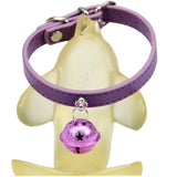 1Pcs Adjustable PU leather Dog Collar Cat Pet Cute With Bell no sound Puppy Kitten Collar dog leather for small animals