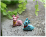 XBJ157 Mini 6pcs Sika deer decoration supplies moss micro landscape deco  Garden deco Creative handicrafts