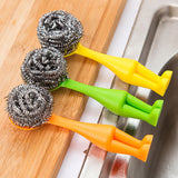 Cartoon Stainless Steel Wire Ball Cleaning Brush Scourer Pan Dish Bowl Brush Kitchen Tools Household Cleaning Tools