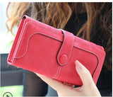 Fashion Retro Matte Stitching leather Wallet Women Long Purse Clutch Women Casual Hasp Dollar Price Wallet Handbag carteira