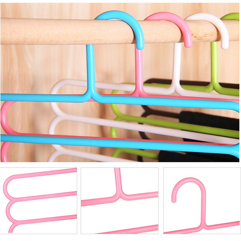 Five-layer drying racks multi-functional innovative hanger multi-storey scarf racks anti-slip pants folder Secondary image