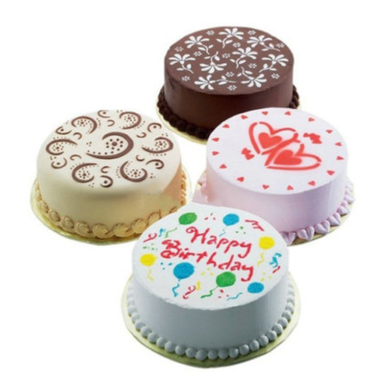 Different kinds of Pack of 4 pcs Variety Cake Cupcake DIY Stencil Template Mold Birthday Spiral Decoration Main image