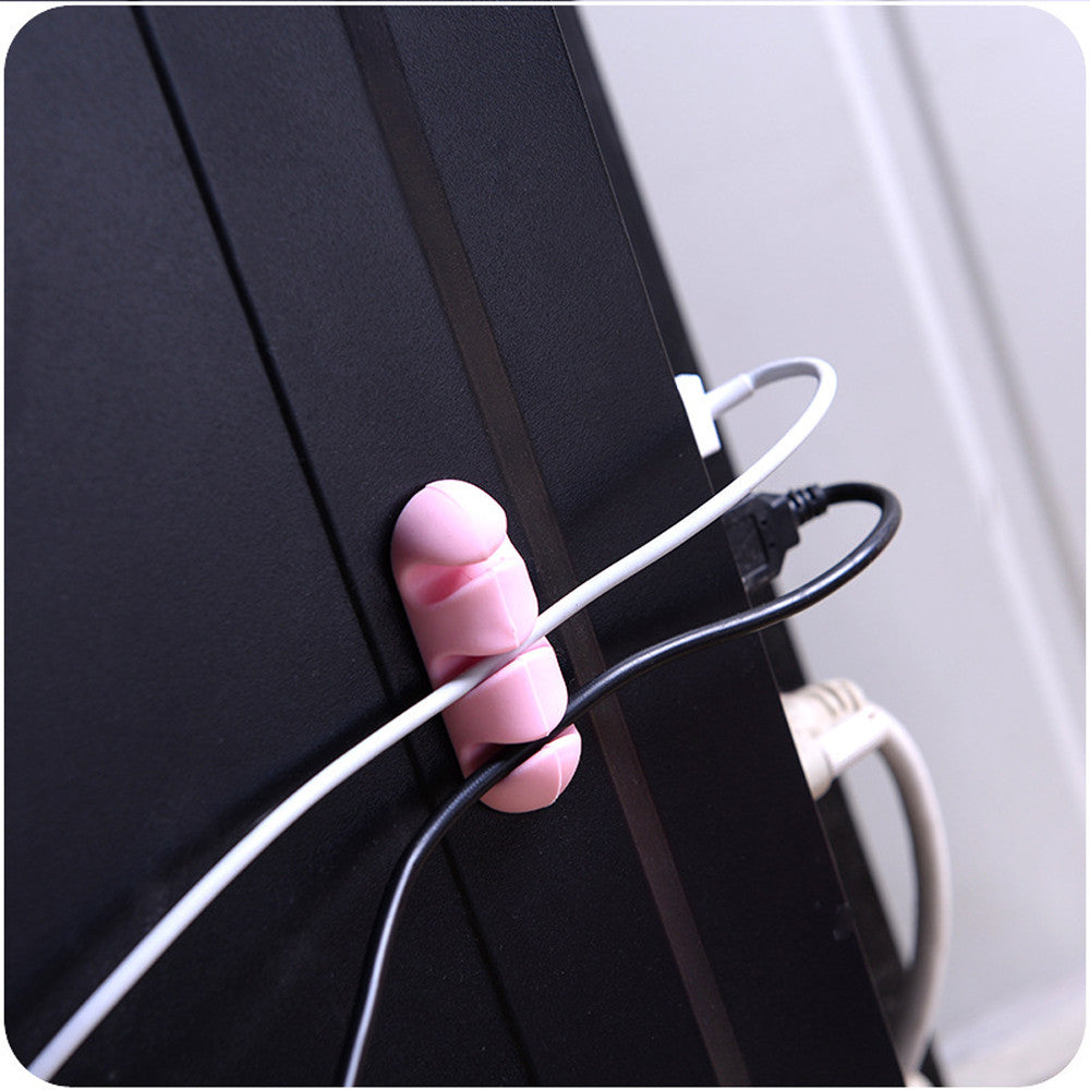 2 Pcs Cable Winder Stick-on Wire Headphone Headset Wire Wrap Cord Winder Organizer Cable Collector Silica HotTop