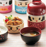 CJ010 Japanese-style cartoon bento box round festive plastic lunchbox Dinnerware Sets Meal Box microwaveable tableware suit