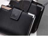 Elegant casual men's wallet vertical section multi-function card holder PU genuine multi-card buckle purse