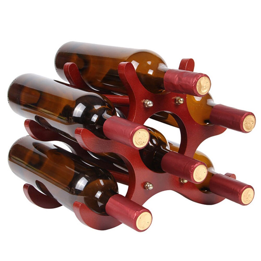Creative Wooden Style Wine Rack 6 Pcs Wine Holders Wine Bottle Display Stand Organizer Bar Storage Racks Secondary image