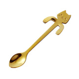 Coffee&Tea Spoon Mini Cat Long Handle Creative Spoon Drinking Tools Food grade Stainless Steel Kitchen Flatware Tableware