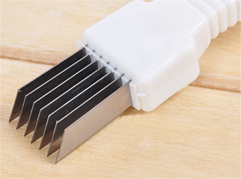 Convenient Onion Knife CutterGraters Slicers Shredder Plastic+Stainless Steel knives With Cover Vegetable Tools