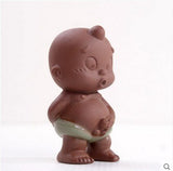 Tea Pets Ornament Chinese Folk Art Purple Clay Decoration Crafts Figurines Little Monk Yixing Baby Boy Spray Pee Tea Accessories