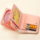 Women cute cat wallet small zipper girl wallet brand designed pu leather women coin purse female card holder wallet
