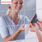 Creative Box Mirror 16 pcs Wall Stickers Bathroom Home Decor Acrylic Mirrored Decorative Sticker Wall decor