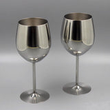 2Pcs Classical Wine Glasses Stainless Steel 18/8 Wineglass Bar Wine Glass Champagne Cocktail Drinking Cup Charms Party Supplies