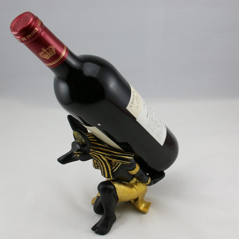 Resin Anubis God Wine Rack Best Wine Bottle Holder Animal Egyptian Dog God Wine Stand Accessories Home Bar Decor Main image