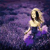 HELLOYOUNG Digital Painting Handpainted Oil Painting Lavender Girl by numbers oil paintings scroll paintings picture drawing