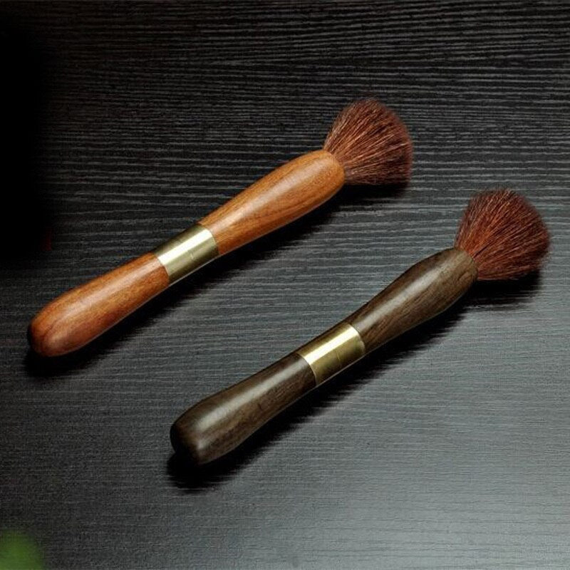 Natural Wood Tea Sets Brush Kungfu Teapot Tea Tray Cleaning Tools Stainless Puerh Tea Knife Needle Accessories Two-In-One