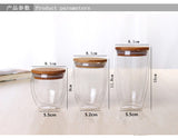 Double Glass Cup Coffee Mugs Tea Cup Transparent Heat-resistant Glass Cups With Bamboo Insulation Cup Lid Creative Wholesale