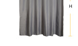 Gray Polyester Bathroom Waterproof Shower Curtains With Plastic Hooks