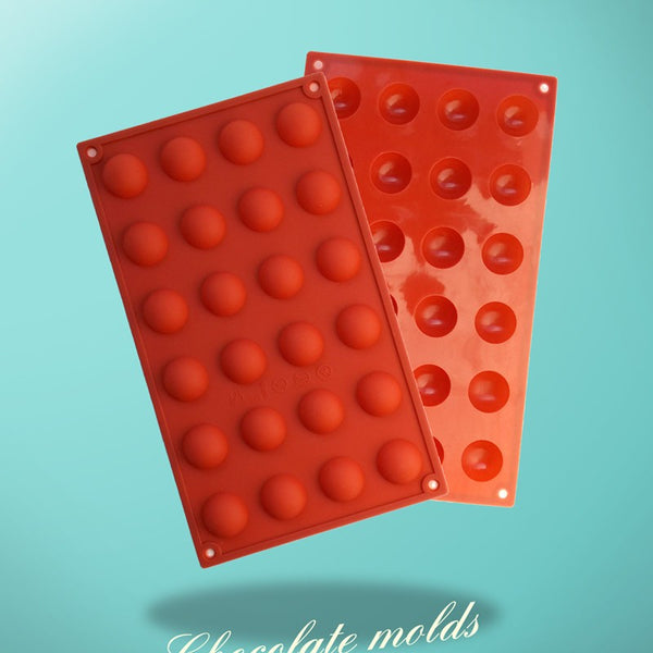 Pastry Tools Large Size 24 Holes Half Rond Grade Silicone Chocolate Mold , Muffin Mold/decorating Cake Tools