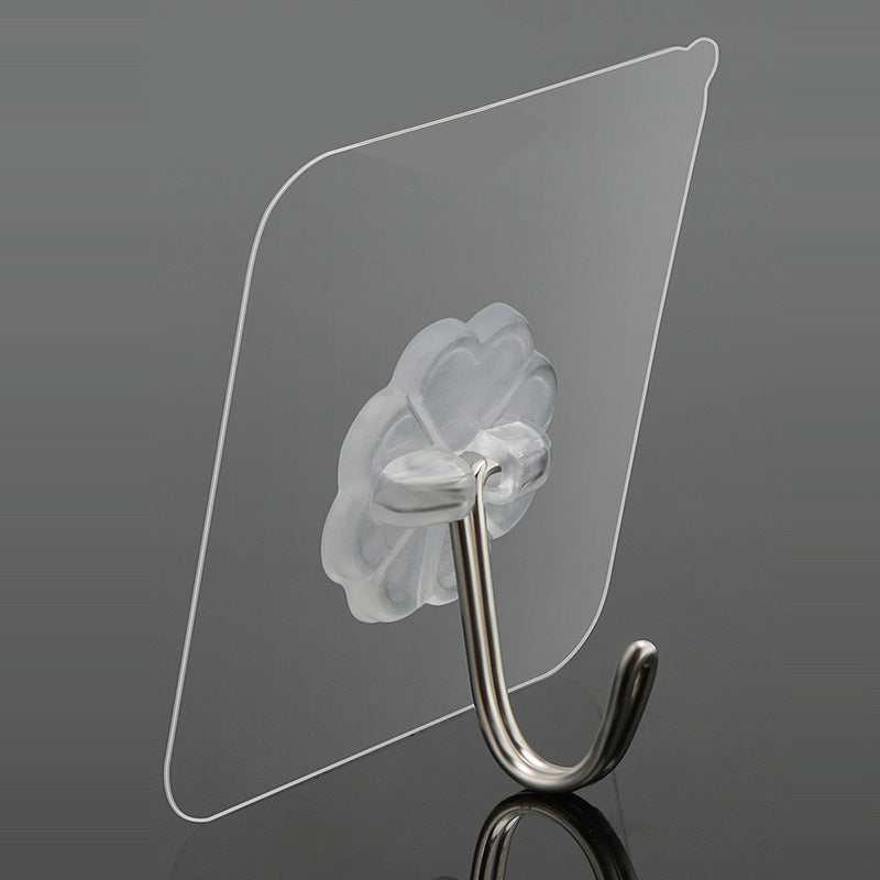 6pcs Transparent Strong Self Adhesive Door Wall Hangers Towel Mop Handbag Holder Hooks For Hanging Kitchen Bathroom Accessories