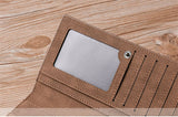 Fashion buttons ultra-thin young High quality PU clutch leather Multi-functional soft leather men's wallet