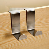 Newest 2PC Door Hook Stainless Kitchen Cabinet Clothes Hanger Levert Dropship