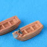 XBJ169 Mini 3pcs Leisure fishing boat decoration supplies moss micro landscape deco  Garden deco Creative handicrafts