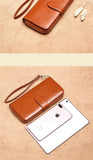 Women Wallet Leather Card Coin Holder Money Clip Long Clutch Phone Wristlet Trifold Zipper Cash Photo Famous Brand Female Purse
