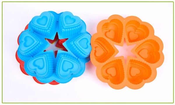 DlY 25*25*4.5cm 136g heart Shape Silicone Cake Mold Baking Tools Bakeware Maker Mold