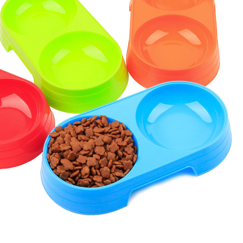 Pet dog bowl dog double water food bowl Plastic Cat Food Eating Bowls Anti Slip Pet food Feeder Water Container for Dogs 2 size