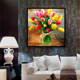 DIY Partial 5D Diamond Embroidery The tulip Round Diamond Painting Cross Stitch Kits Diamond Mosaic home Decoration