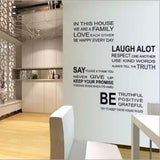 Family House Rules stickers wall Decal Removable Art Vinyl Decor Home Kids
