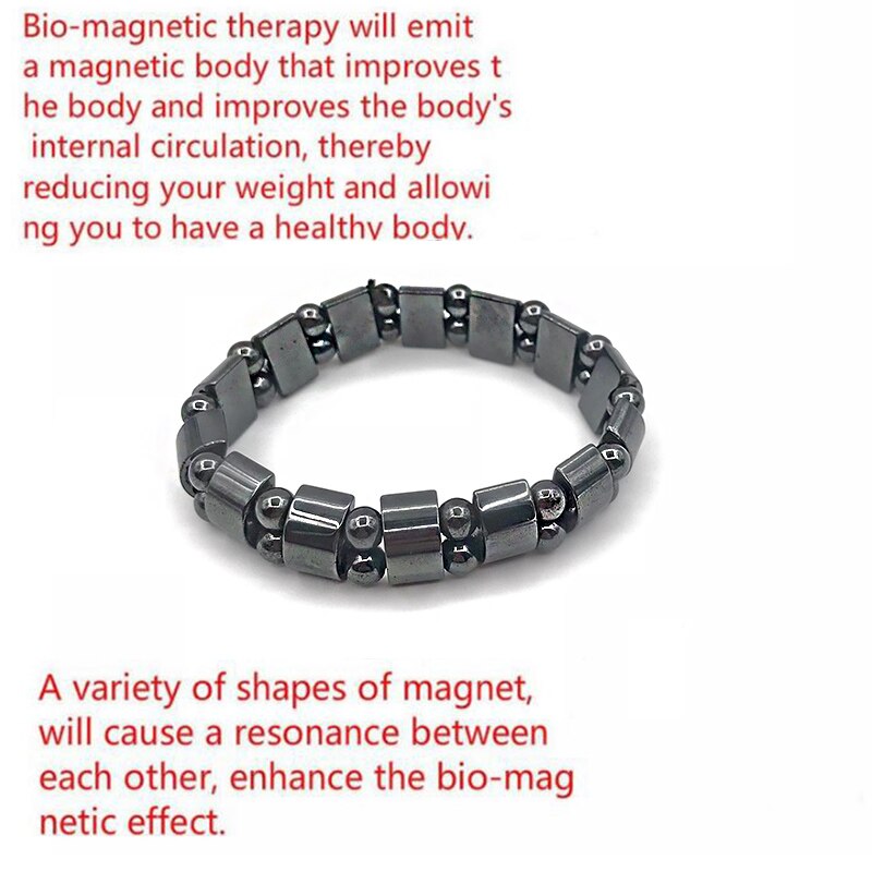 Adjustable Weight Loss Round Black Stone Magnetic Therapy Bracelet Health Care Luxury Slimming Product Secondary image