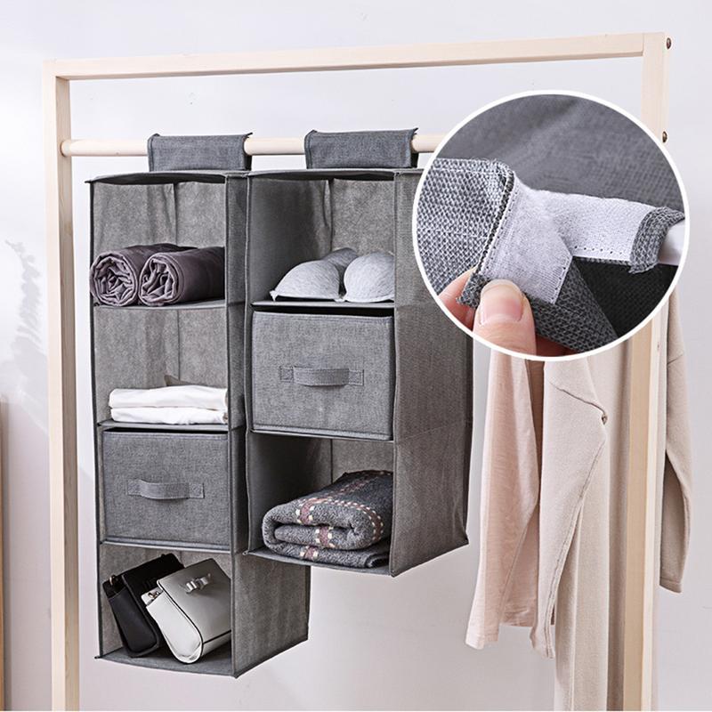 Wardrobe Hanging Storage Bag Interlayer Drawer Type Clothes Hangers Holder Portable Organizer Hanging Closet Organizer Main image