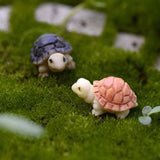 XBJ015 Miniature Decoration 2 pcs Cartoon Crafts Garden Tortoise Ornament Resin Decor Terrarium Figurines Micro Landscape