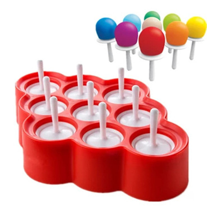 Kitchen Fashion Silicone Mini Pop Molds nine squares Ice-cream mold Summer Style for children kids cooking tools Secondary image