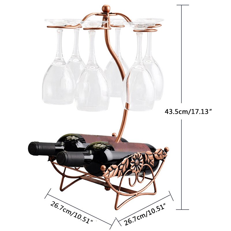 Wine Rack Wine Bottle Holder Glass Cup Holder Display Champagne Bottles Stand Hanging Drinking Glasses Stemware Rack Shelf