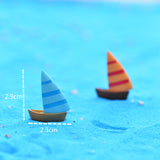 3pcs/lot micro-landscape decoration Mediterranean style Aegean sea zakka small sailing boat handmade aquarium decoration