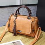 Woman Bags  Crossbody Bags For Women Retro Vintage Ladies Leather Handbags Women Tassel Shoulder Bag Female Zipper