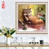 DIY Partial 5D Diamond Embroidery The Cute Cats Round Diamond Painting Cross Stitch Kits Diamond Mosaic Home Decoration