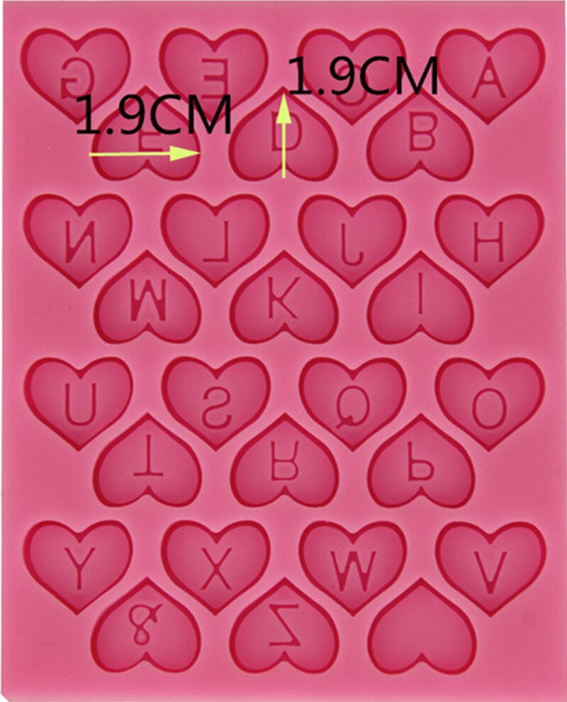 New Heart Shape Letter Design Chocolate Candy Silicone Mold Kids Birthday Cakes Decoration Sugar Craft Baking Tools