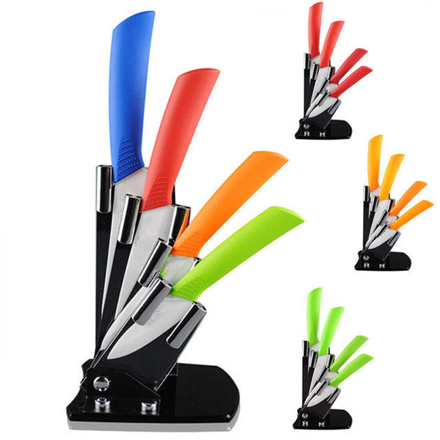 High quality 3" 4" 5" 6" inch brand Paring Fruit Utility Chef Kitchen Ceramic Knife Sets+Acrylic Holder Block Main image