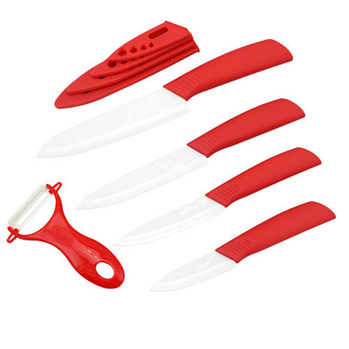 Brand top quality kitchen knife ceramic knife 3" 4" 5" 6" inch + peeler + Transparent Acrylic Stand kitchen set