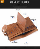 Double zipper bulk wallet anti-RFID steal fashion short casual men's wallet new genuine leather wallet