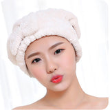 HELLOYOUNG Bowknot Women Bathroom Absorbent Quick-drying Polyester Cotton Bath Towel Hair Dry Cap Head Wrap Hat Salon Towel