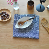 BZ800 table mats Tableware mats Pads Western Nordic napkin plaid fabrics linen table mat placemat Japanese style navy blue