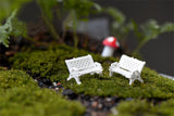 XBJ029 Mini Garden Ornament Miniature Park Seat Bench 2pcs Craft Fairy Dollhouse Decor DIY sand table model material
